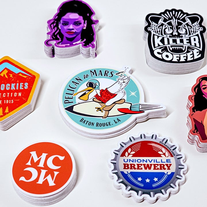 stacks of classic vinyl stickers